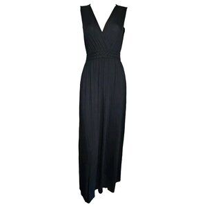 CABLE & GAUGE Solid All Black Sleeveless Pullover Maxi Dress Womens Size S Small